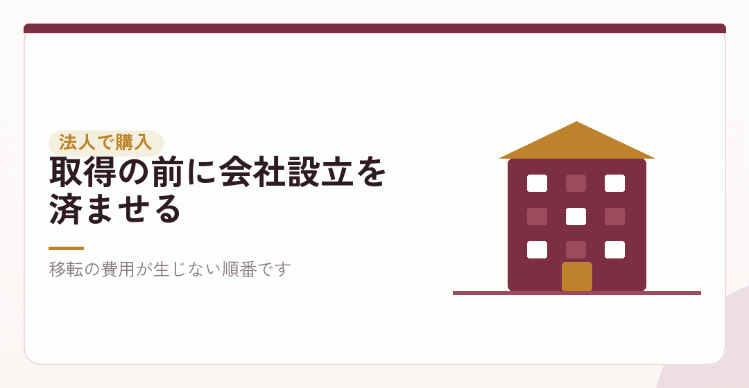 法人で不動産を購入する場合を表したイラスト
