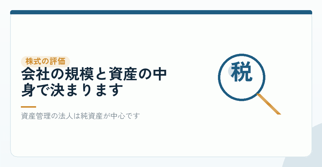 法人の株式はどう評価されるかを表したイラスト