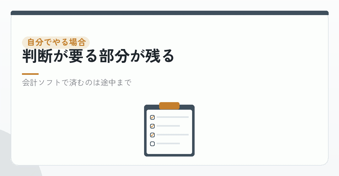 税理士なしで会社設立後の申告をする範囲を表したイラスト