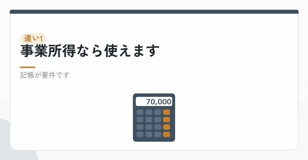 違いその一:青色申告の特別控除を表したイラスト