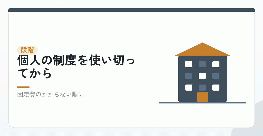 会社設立を考えるのは、どの段階かを表したイラスト