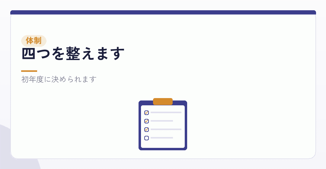続けるために必要な体制を表したイラスト