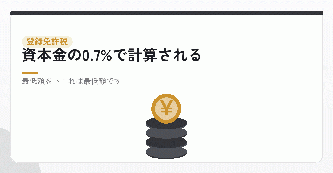 金額で変わるもの その一：登録免許税を表したイラスト