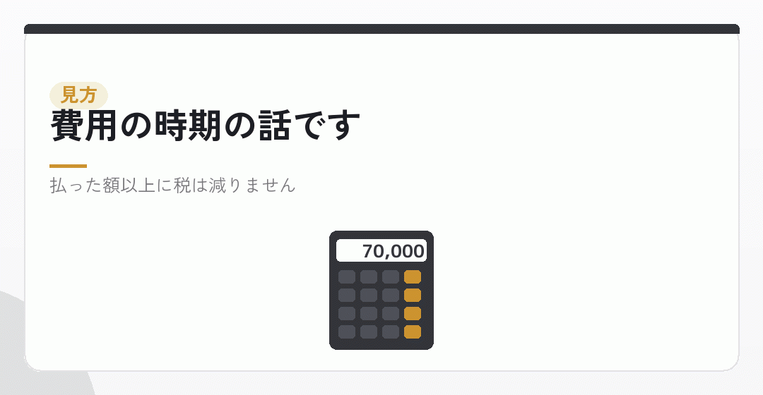 設立費用と節税の関係を表したイラスト