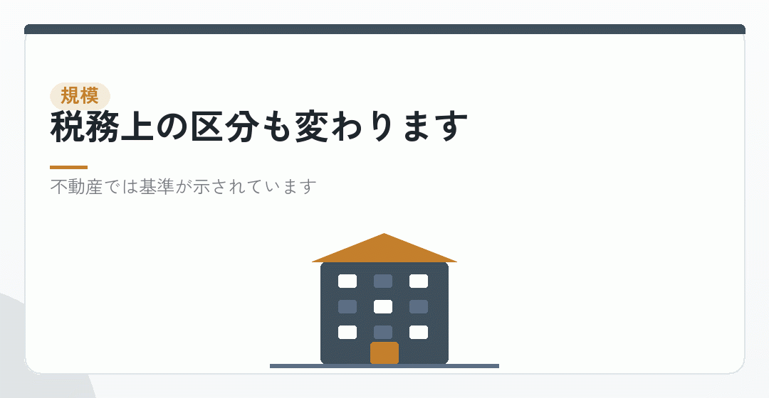 規模が大きくなると、事業と見られる余地が生じるを表したイラスト