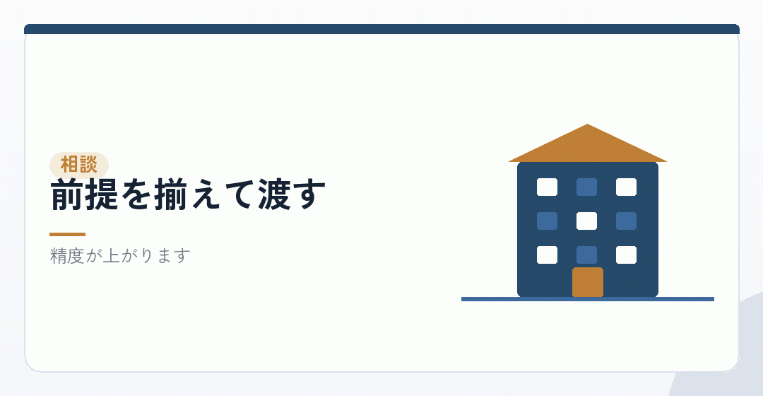 相談するときに伝えることを表したイラスト