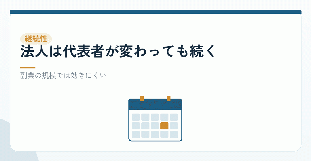 場面その三:事業の継続性を示すを表したイラスト