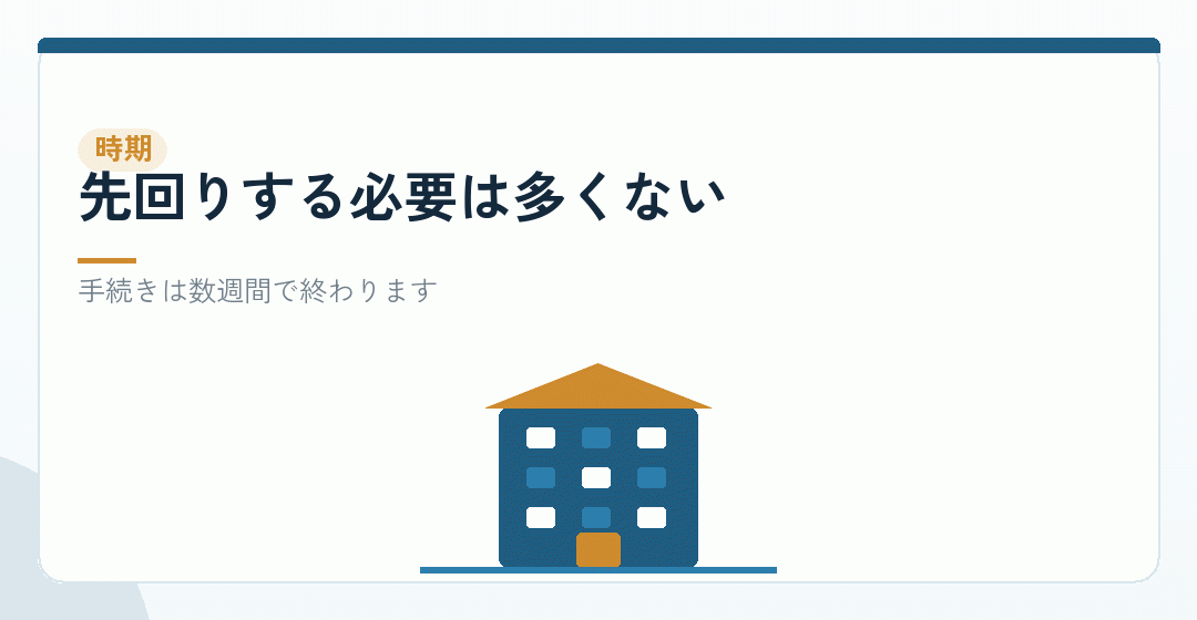 いま設立するか、必要になってからかを表したイラスト