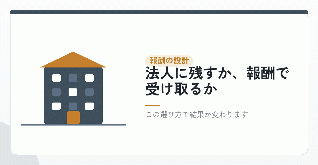 役員報酬の置き方で、分岐点は動くを表したイラスト