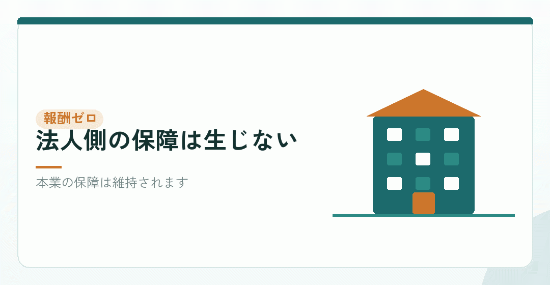 報酬をゼロにした場合の保障を表したイラスト