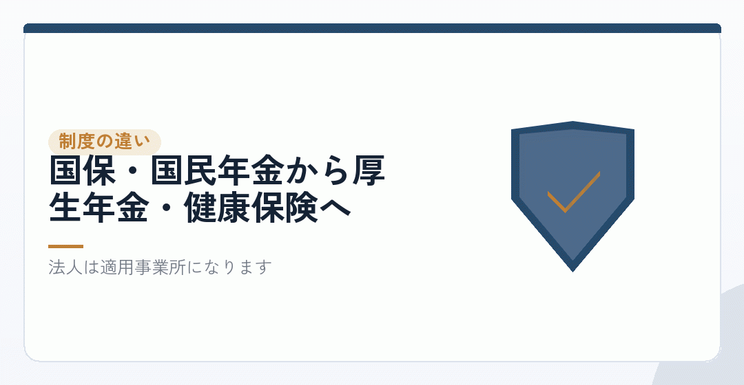 個人事業と法人で制度が違いますを表したイラスト