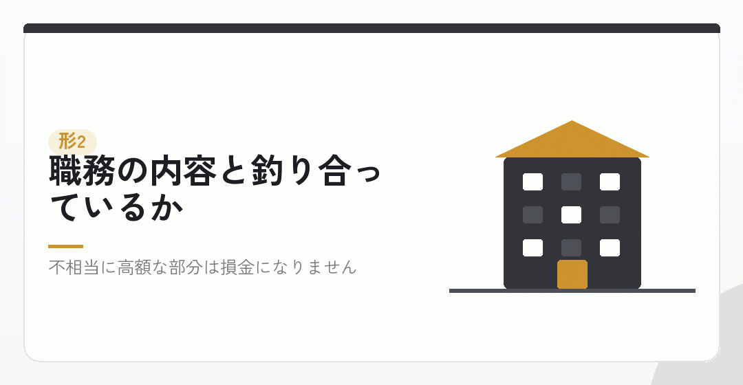 問題になりやすい形その二：役員報酬の額を表したイラスト