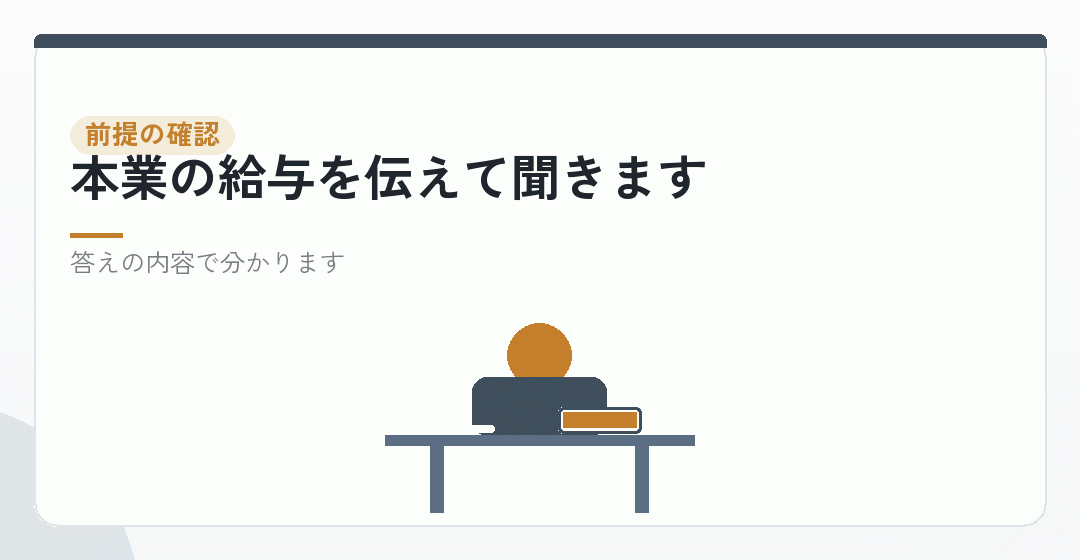 会社員の前提を確かめる質問を表したイラスト